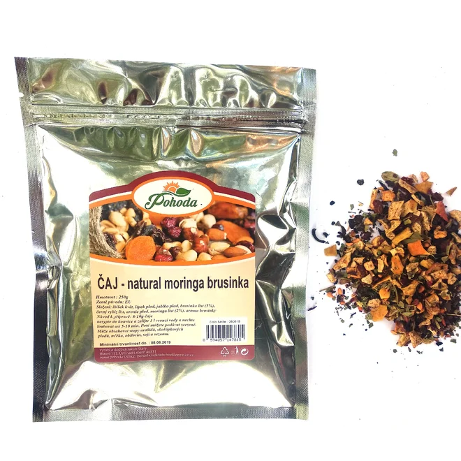 250 g Sypaný čaj Natural (moringa a brusnica)