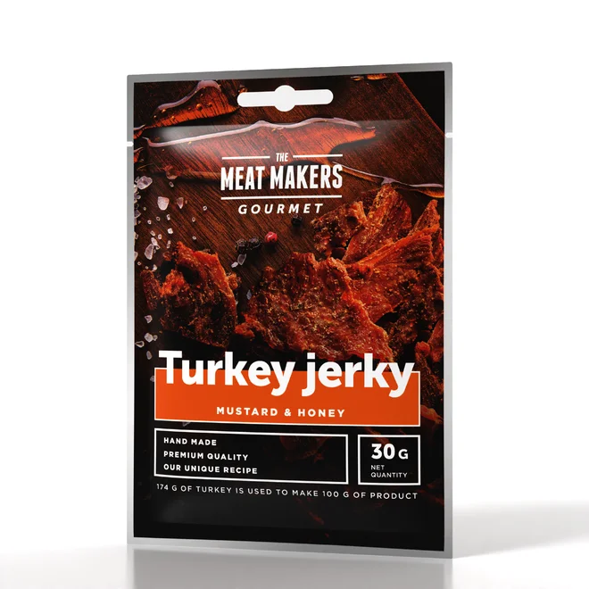 30 g Sušené mäso "MM Jerky TURKEY s horčicou a medom"