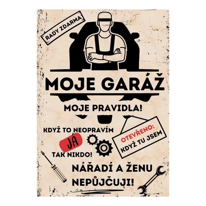 Cedulka - Moje garáž