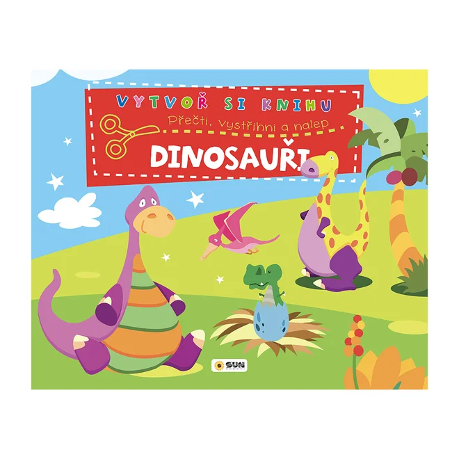 Vytvoř knihu DINOSAUŘI: Přečti, vystřihni a nalep + nůžky