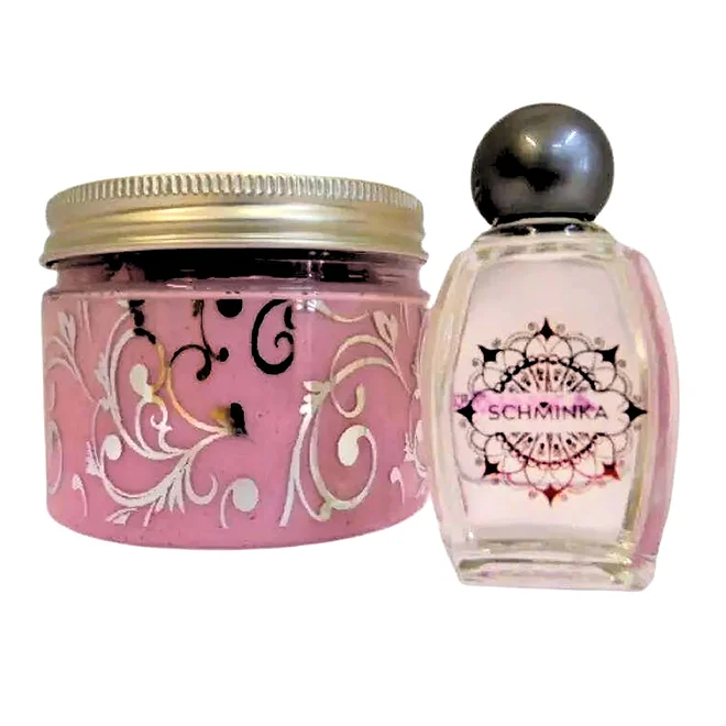 2-dielny Balíček sprchovej šľahačky a mini parféma "Rose Oud"