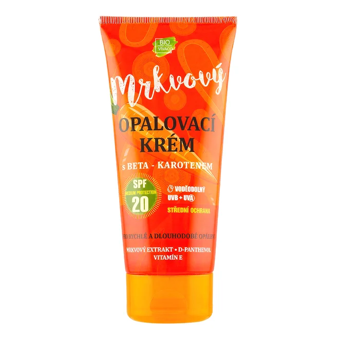 Opalovací krém s mrkvovým extraktem SPF 20, 200 ml