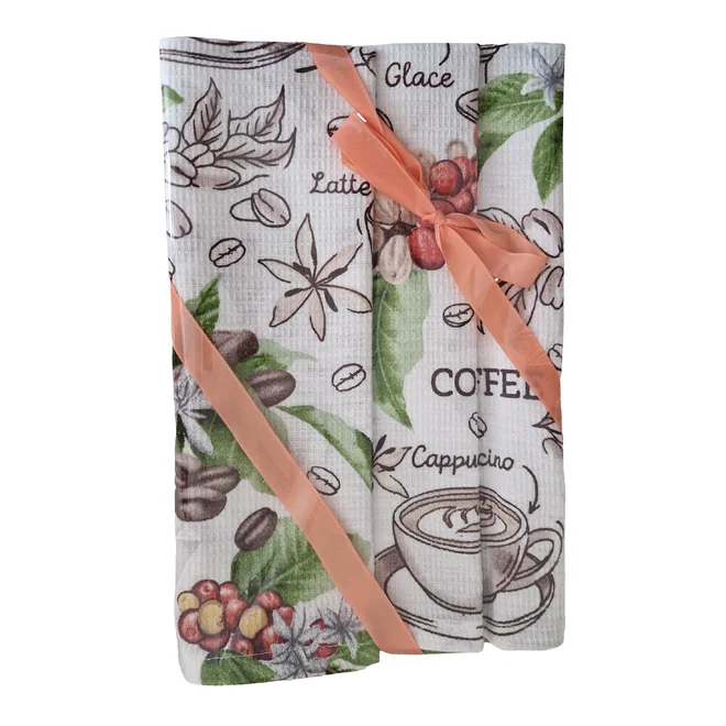 Vaflové utěrky 2 ks - coffee
