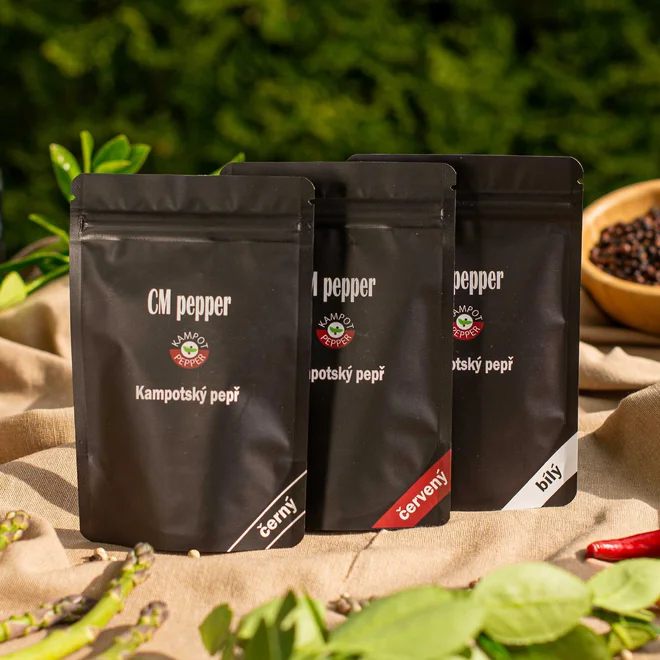 Kampotský pepř černý, červený, bílý (3x 20 g)