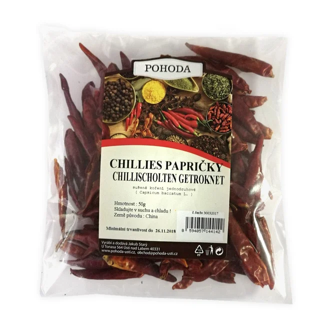 Chilli papričky, 50 g
