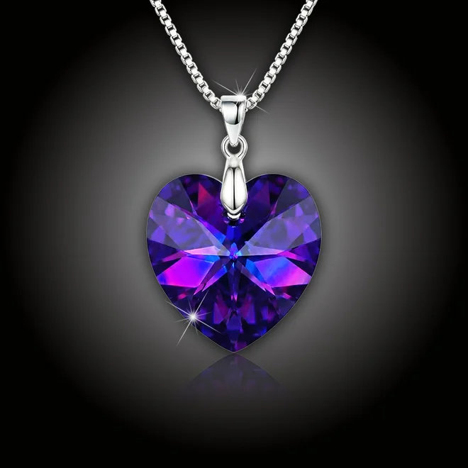 Náhrdelník Brillance Srdce Swarovski® Heliotrope