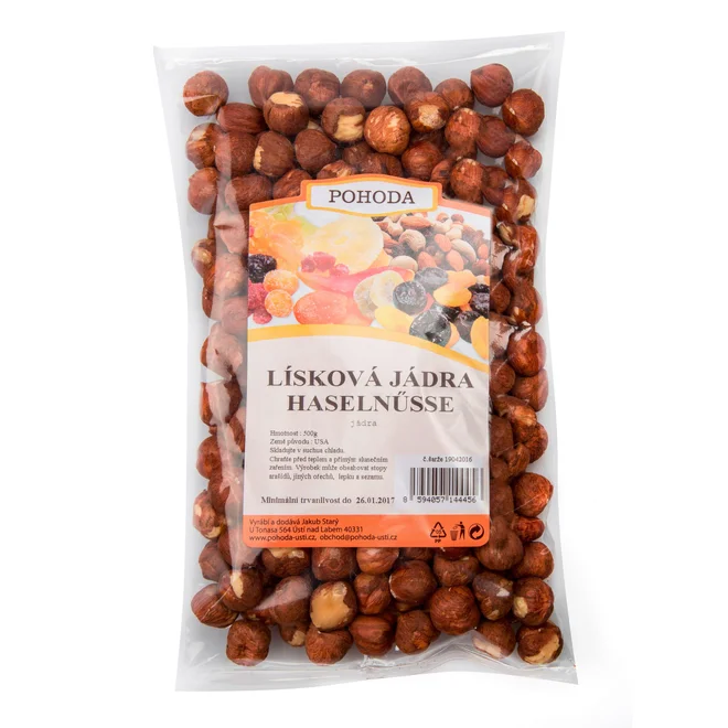 Lísková jádra velikost 15+, 500 g