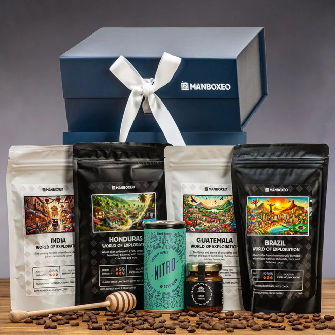 Giftboxeo dárkový box (royal blue) – Pro kafaře