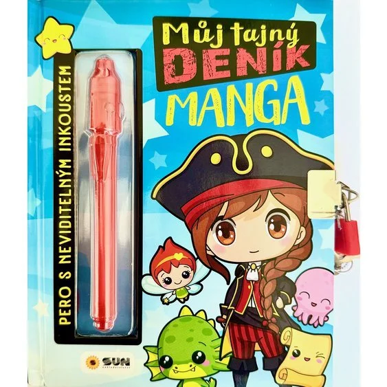 Můj tajný deník na klíček: MANGA + klíček a pero s neviditelným inkoustem