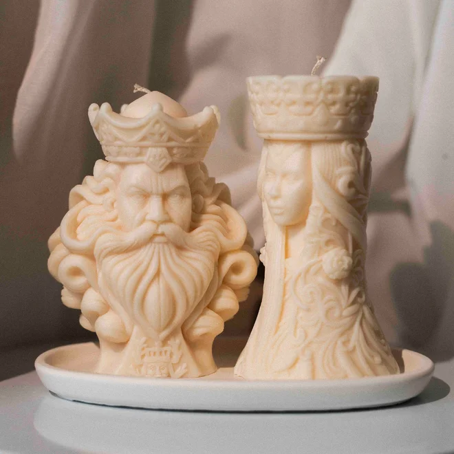 3-dielny Set sójových sviečok a podtácky "Svetluša"