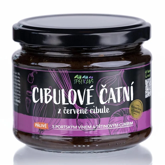 Cibulové čatní z červené cibule - Pálivé, 250 g