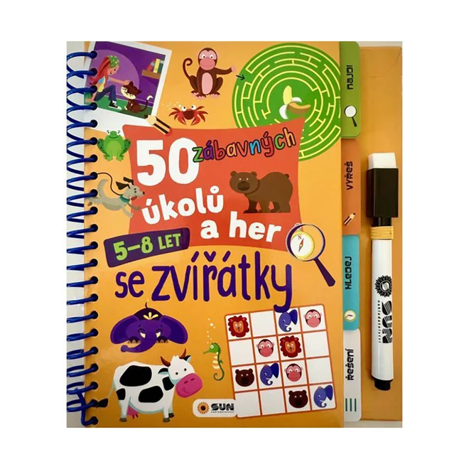 50 zábavných úkolů a her se zvířátky: Napiš a smaž