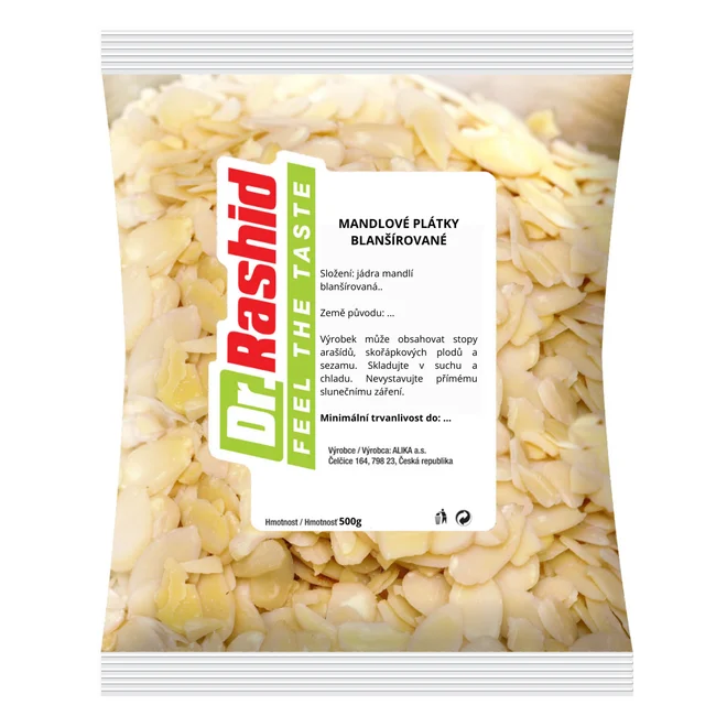 Mandlové plátky blanšírované, 500 g