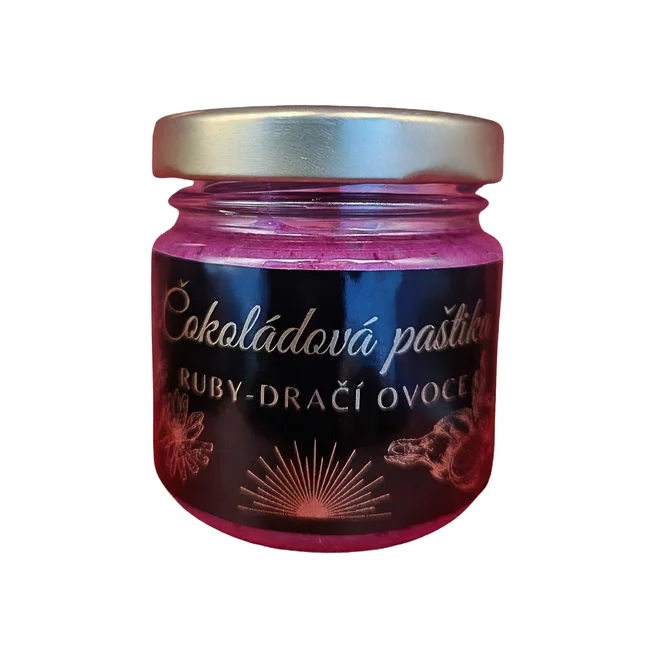 Čokoládová paštika ruby 47,3 % s dračím ovocem a čekankovým sirupem, 100 g
