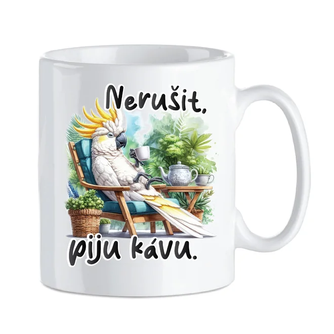 Nerušit, piju kávu! - Papoušek Kakadu