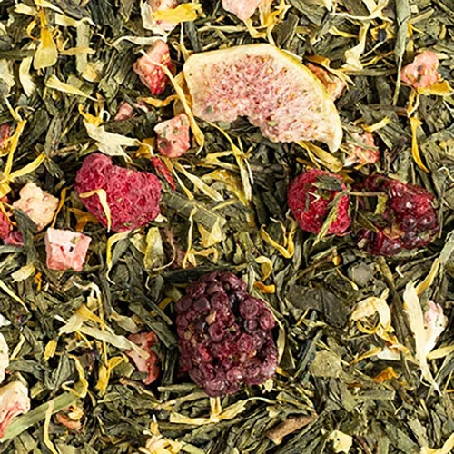 100 g Sypaná zmes zeleného čaju "Sencha" (bobule / figy)