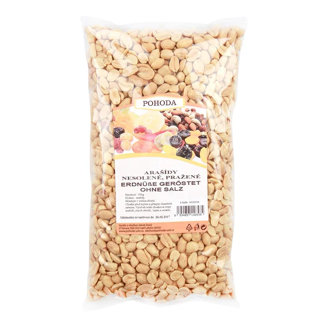 Arašídy pražené nesolené, 500 g