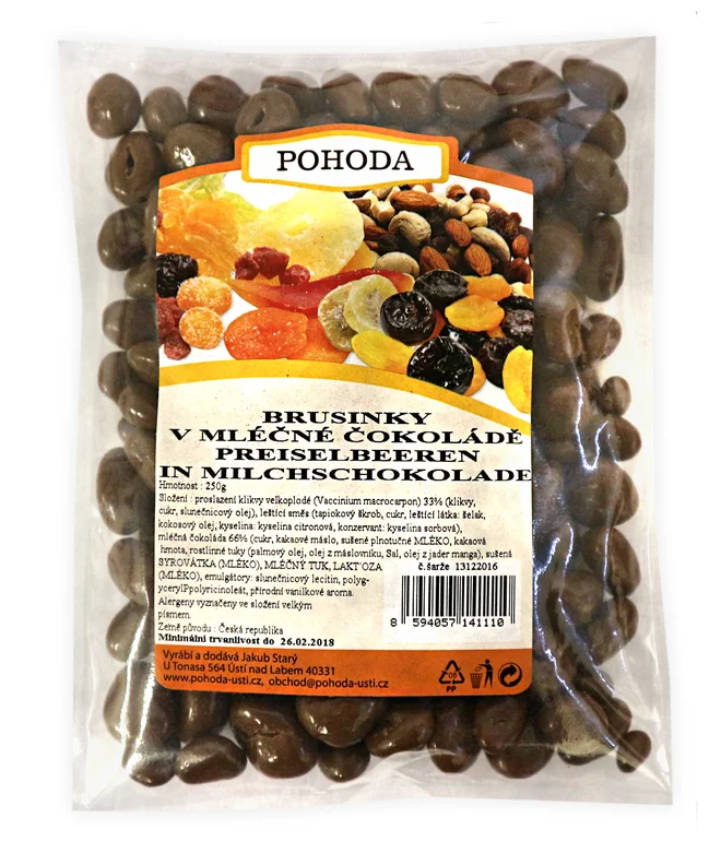 250 g Brusnice v mliečnej čokoláde
