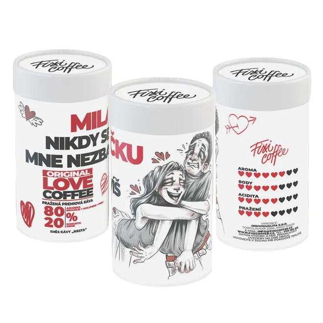 250 g Káva z českej pražiarne v tubuse "Miláčku – nikdy se mne nezbavíš"