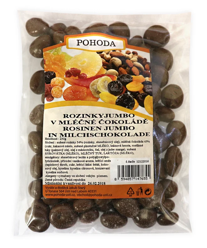 250 g Hrozienka Jumbo v mliečnej čokoláde