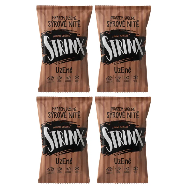 4 x 25 g Balenie mrazom sušeného syra StrinX (nite - údené)