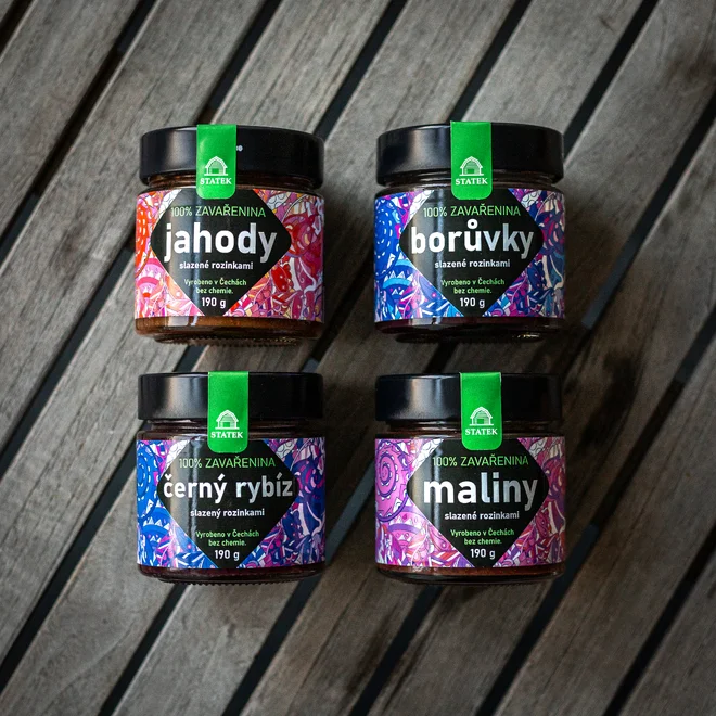 Sada 4 druhů zavařenin bez přidaného cukru – 4x 190 g