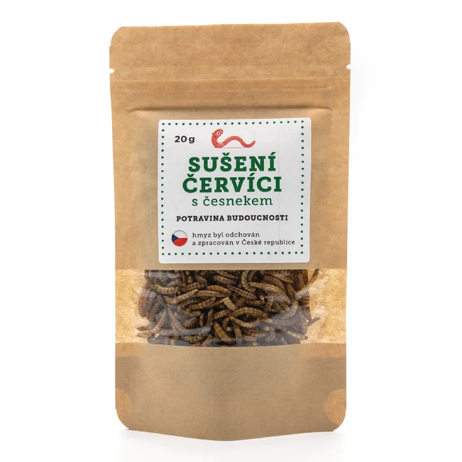 20 g Balenie sušených červíkov (príchuť: cesnak)