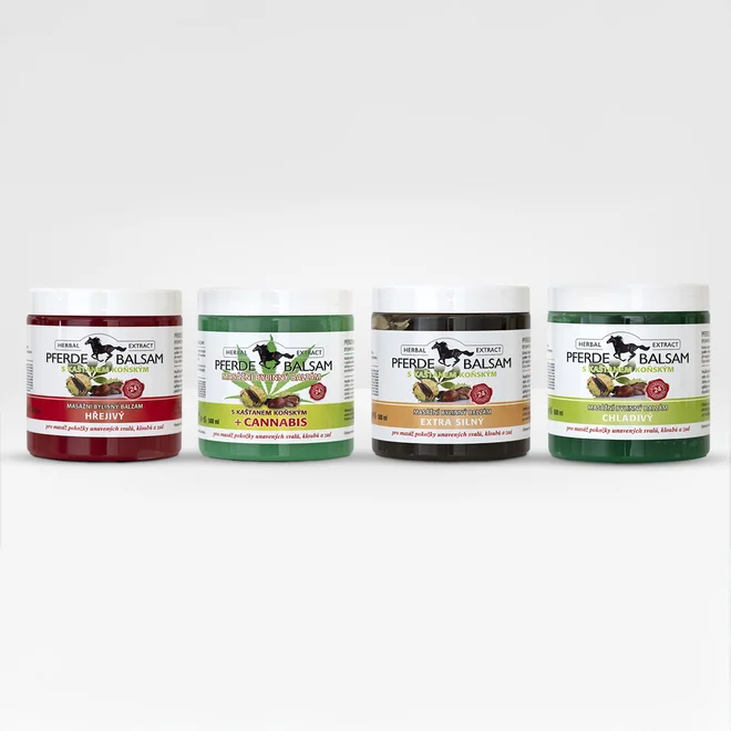 4 x 500 ml Sada masážnych gélov s gaštanom konským č.1