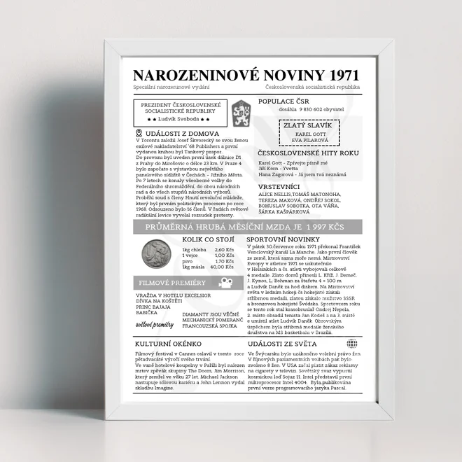 Narozeninové noviny 1971