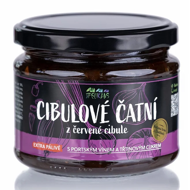 Cibulové čatní z červené cibule - Extra Pálivé, 250 g