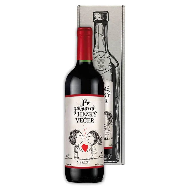 0,75 l Darčekové červené víno pre sakramentsky pekný večer (Merlot)