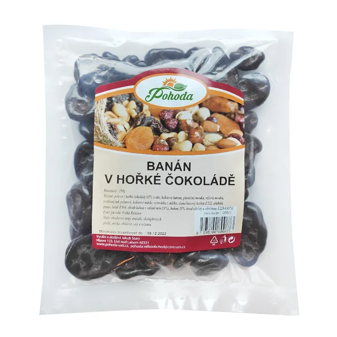 Banán v hořké čokoládě, 250 g
