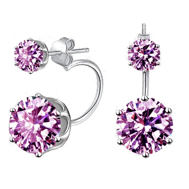 Náušnice se dvěma krystaly Swarovski Elements - Light Rose