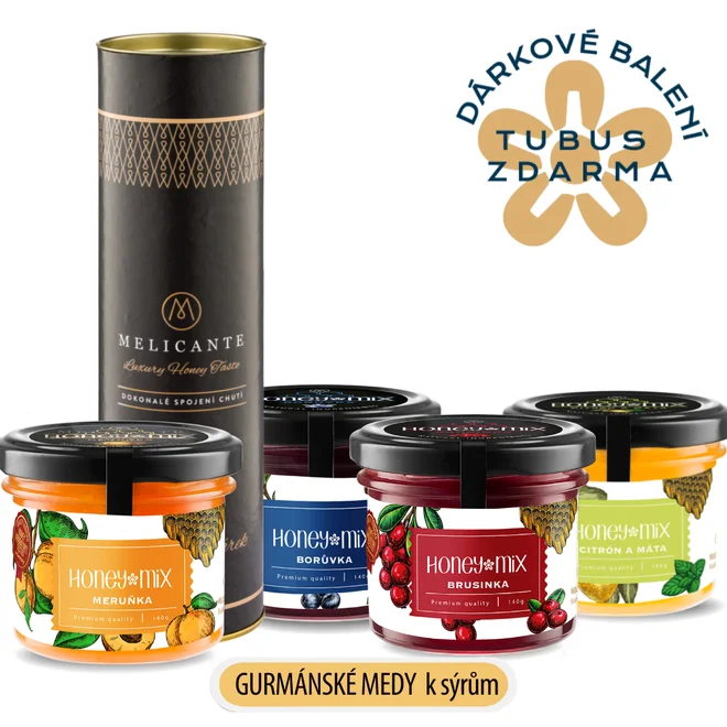 4 x 140 g Veľká gurmánska sada ochutených medov k syrom