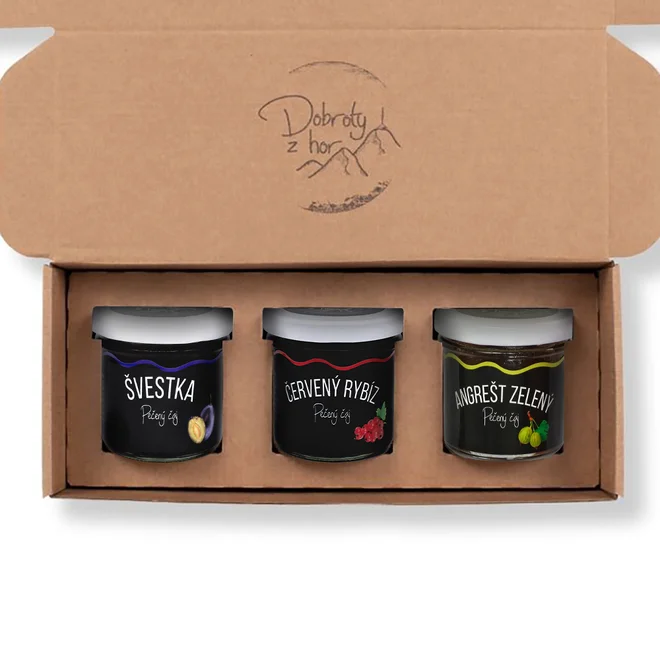 3 x 125 g Darčekové balenie pečených čajov (červené ríbezle+egreš+slivka)