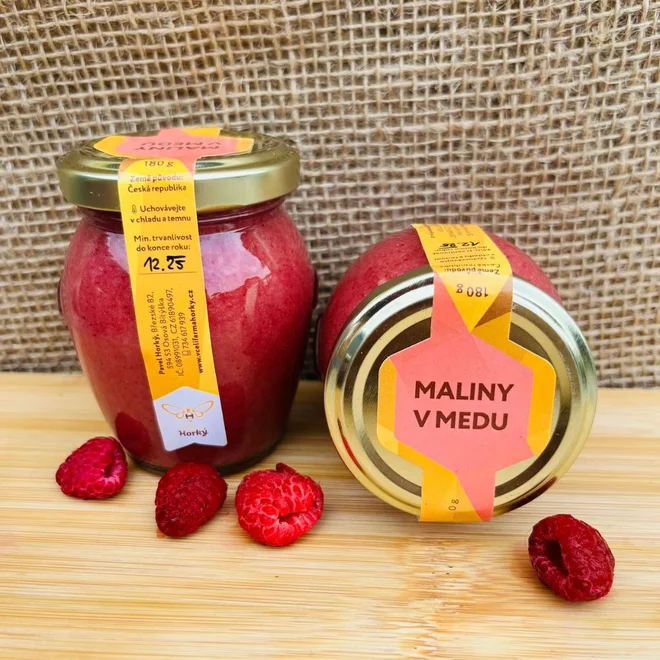 Maliny v medu, 180 g