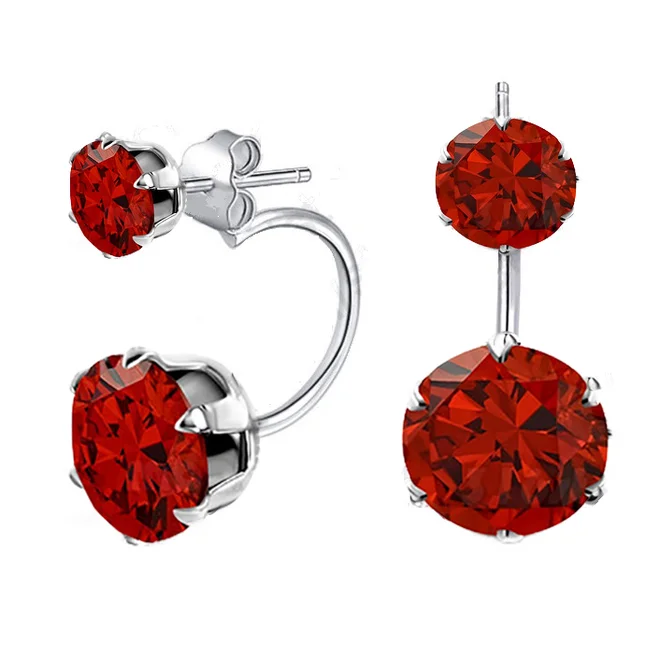 Náušnice se dvěma krystaly Swarovski Elements - Rubín Red