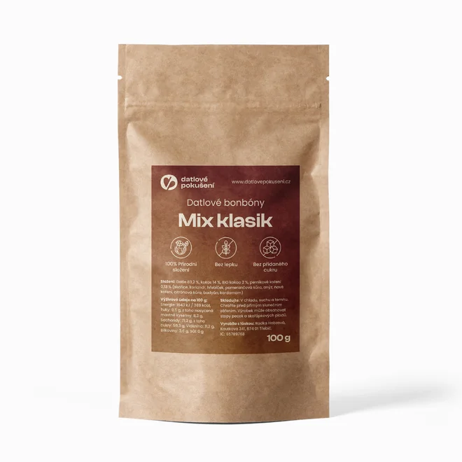 Mix datlových bonbonů - kokos, kakao, perník