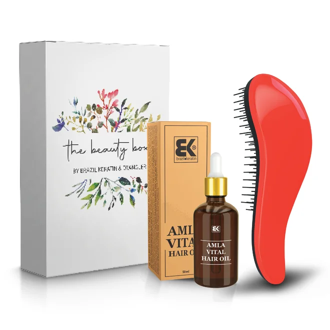 Beauty box - Amla oil + kartáč Dtangler Red