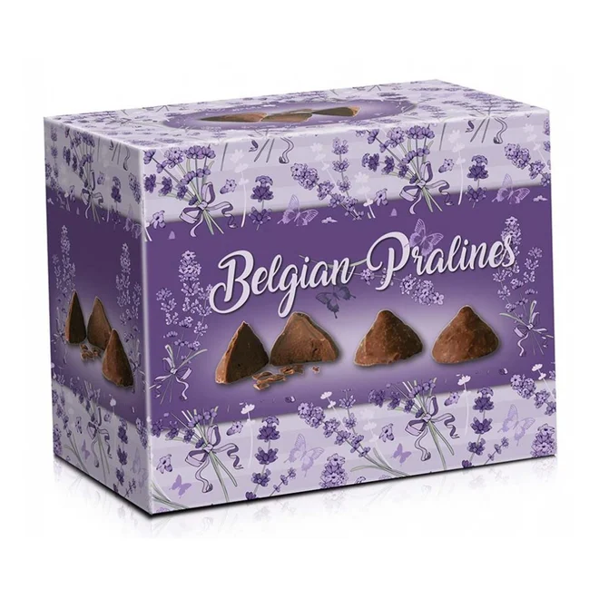 Belgické pralinky z mléčné čokolády s čokoládovou náplní - Levandule, 200 g