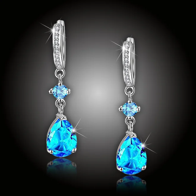 Náušnice Brillance Princess Sea Blue