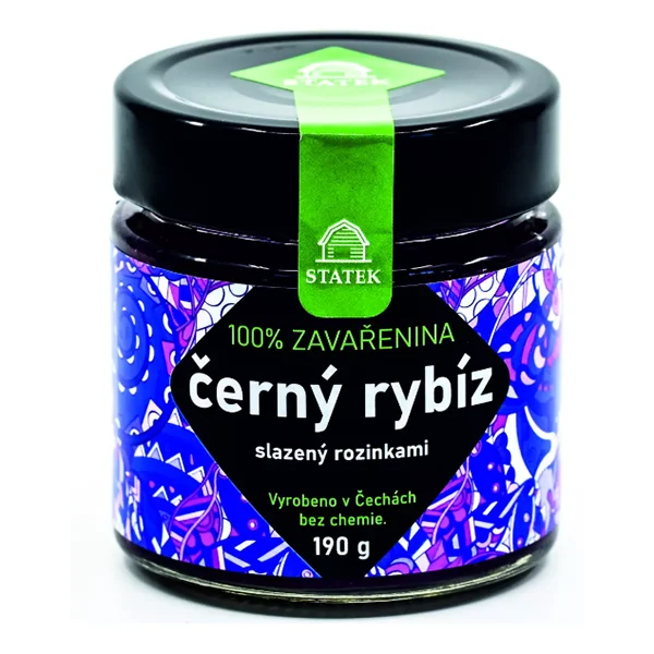 Černorybízová zavařenina slazená rozinkami (100 % ovoce), 190 g