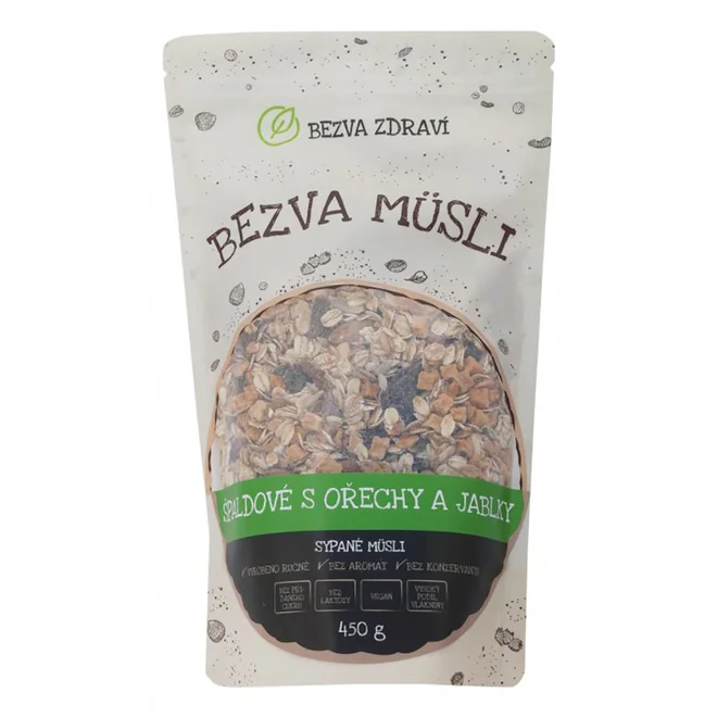 Bezva müsli "Špaldové s jablky a ořechy" (450 g)