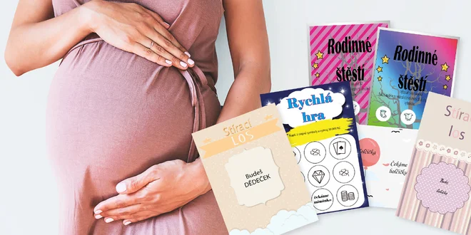 Stírací losy oznamující brzké narození miminka