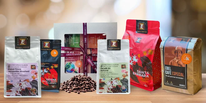 Prvotřídní výběrové kávy Ebel Coffee z celého světa