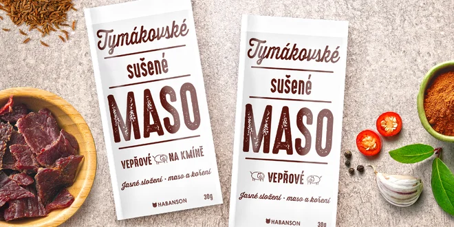 Tymákovské sušené vepřové maso, 5 +1 balení zdarma