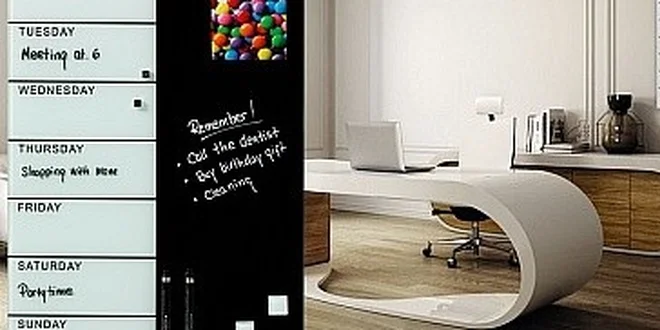 Skleněný magnetický týdenní plánovač 40x60 cm