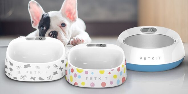 Designové misky s digitální váhou pro psy a kočky