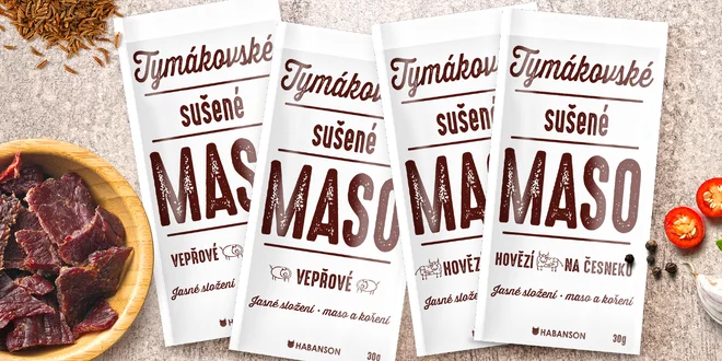 Tymákovské sušené vepřové a hovězí maso