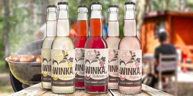 Osvěžující vinný nápoj Winka®: 6 kusů a 3 příchutě